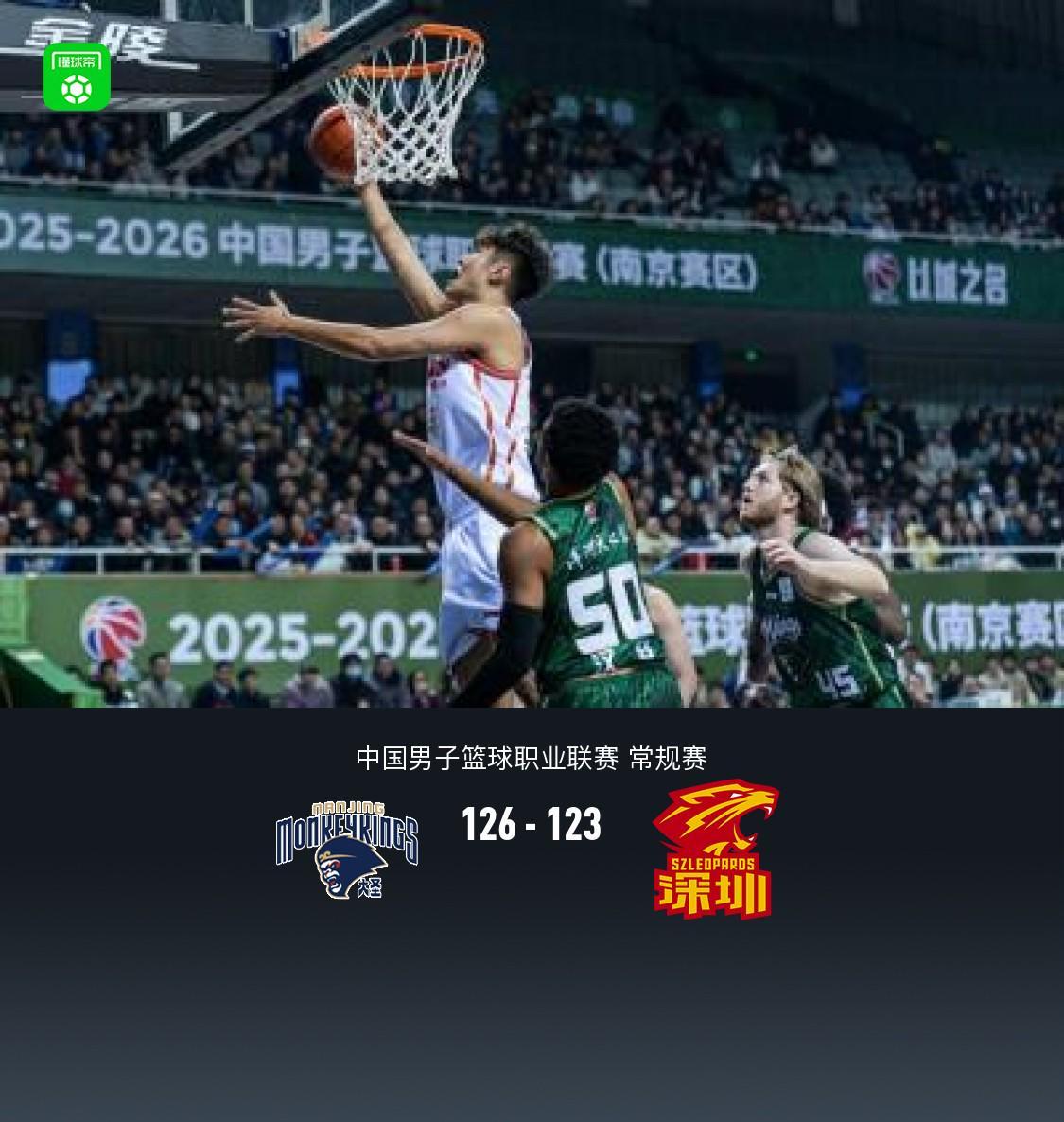 比分直播-同曦126-123双加时逆转深圳，郭昊文31+6+10，史密斯空砍44分